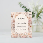 クリームピーチバラアーチ結婚式Save the Date card (スタンド正面)