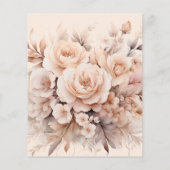 クリームピーチバラアーチ結婚式Save the Date card (裏面)