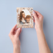 クリームピーチバラ写真のアーチ結婚式日付を保存 チラシ (手)