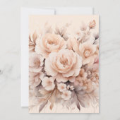 クリームピーチバラ写真結婚アーチ セーブザデート (裏面)