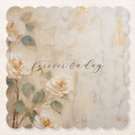 クリームピーチバラ結婚ズ ペーパーコースター
