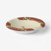 クリームピーチブルゴーニュとダークグリーン ペーパーボウル (傾斜あり)