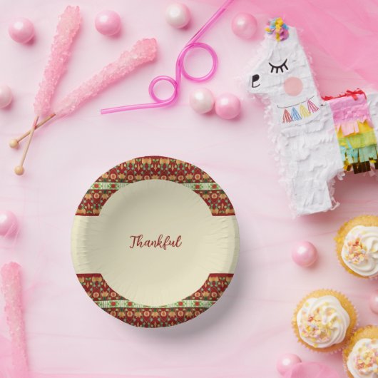 クリームピーチブルゴーニュとダークグリーン ペーパーボウル (パーティー)