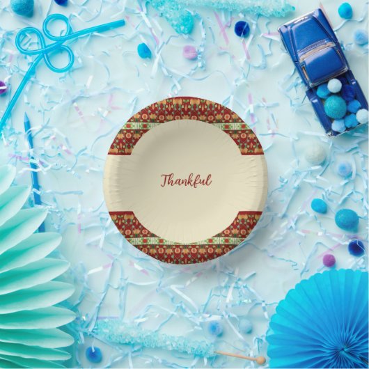 クリームピーチブルゴーニュとダークグリーン ペーパーボウル (パーティー)