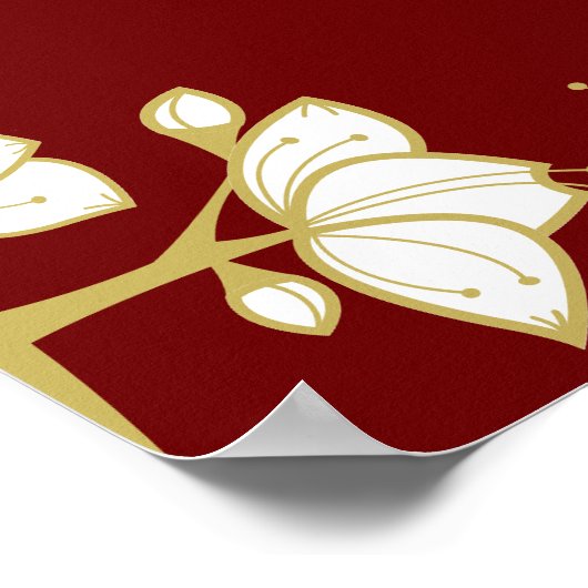 クリームピーチ/プラム花二重結婚幸福 ポスター (角)