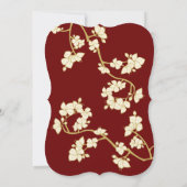 クリームピーチ/プラム花二重結婚幸福 招待状 (裏面)