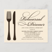 クリームフラットウェア | リハーサルディナー招待状 インビテーションポストカード (正面)