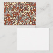 クリームフラワーブラウン背景プリント ノートカード (正面/裏面)