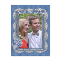 クリームフラワーレースと子猫のデニム