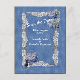 クリームフラワーレース付きデニム及びコスチュームジュエリー 案内ポストカード