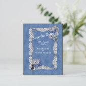 クリームフラワーレース付きデニム及びコスチュームジュエリー 案内ポストカード (スタンド正面)