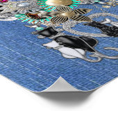 クリームフラワーレース付デニムとコスチュームジュエリー ポスター (角)