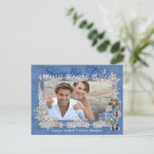 クリームフラワーレース付デニムとコスチュームジュエリー 案内ポストカード (スタンド正面)