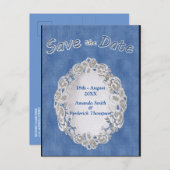 クリームフラワーレース付デニム 案内ポストカード (正面/裏面)