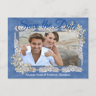 クリームフラワーレース付デニム 案内ポストカード