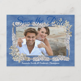 クリームフラワーレース付デニム 案内ポストカード