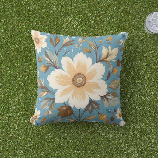 クリームフラワー アウトドアクッション (芝生)
