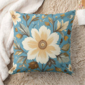 クリームフラワー クッション (ブランケット)