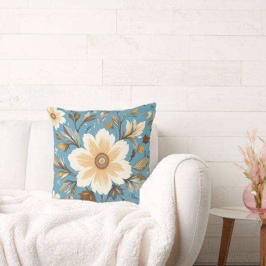 クリームフラワー クッション (ソファ)