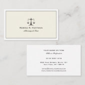 クリームフレーム弁護士ジャスティススケールプロフェッショナル 名刺 (正面/裏面)