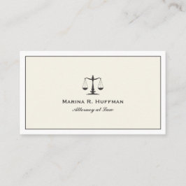 クリームフレーム弁護士ジャスティススケールプロフェッショナル 名刺