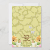 クリームフローラアフリカ系アメリカ人結婚カップル 招待状 (裏面)