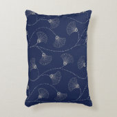 クリームフローラアールヌーボーインディゴ アクセントクッション (正面(垂直))