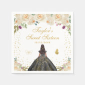 クリームフローラダークスキンプリンセスSweet sixteen スタンダードカクテルナプキン (正面)