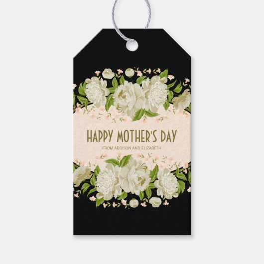 クリームフローラハッピーマザーズデイギフトラベル ギフトタグ (正面)