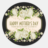 クリームフローラハッピーマザーズデイステッカー ラウンドシール (正面)