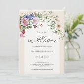 クリームフローラブライダルシャワーラブイン開花シャワー 招待状 (スタンド正面)