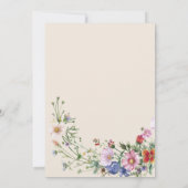 クリームフローラブライダルシャワーラブイン開花シャワー 招待状 (裏面)