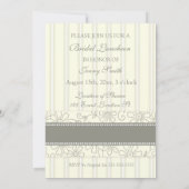 クリームフローラブライダルランチョン招待状カード 招待状 (裏面)