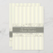 クリームフローラブライダルランチョン招待状カード 招待状 (正面/裏面)