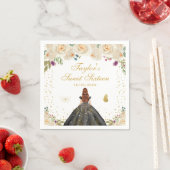 クリームフローラブラウンヘアプリンセスSweet sixteen スタンダードカクテルナプキン (インサイチュ)