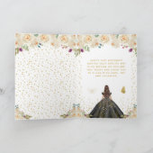 クリームフローラブルネットヘアガールハッピーバースデー カード (内部)