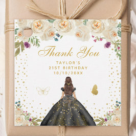 クリームフローラブルネットヘアガールバースデーパーティー フェイバータグ