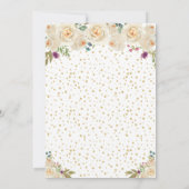 クリームフローラブルネットヘアプリンセスバースデーパーティー 招待状 (裏面)