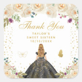 クリームフローラブロンドヘアプリンセスSweet sixteen スクエアシール (正面)