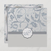 クリームフローラモノグラム招待状 招待状 (正面/裏面)