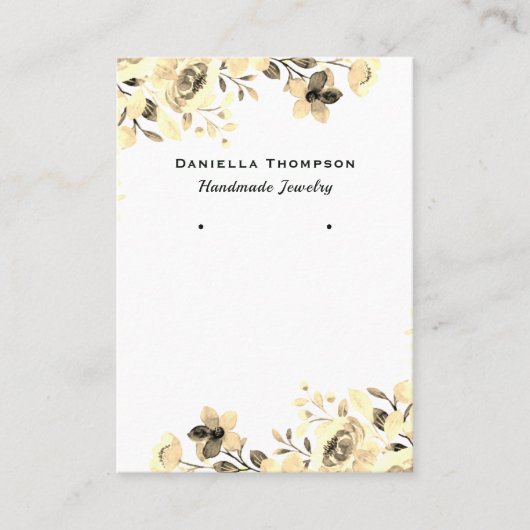 クリームフローラ植物性ジュエリーイヤリングディスプレイ 名刺 (正面)