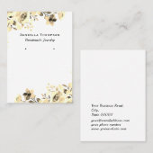 クリームフローラ植物性ジュエリーイヤリングディスプレイ 名刺 (正面/裏面)