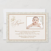 クリームフローラ洗礼フォトカード 招待状 (正面)