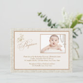 クリームフローラ洗礼フォトカード 招待状 (スタンド正面)