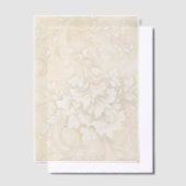 クリームフローラ渦 ベラム紙招待状 (オフセット)