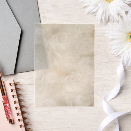 クリームフローラ渦 ベラム紙招待状