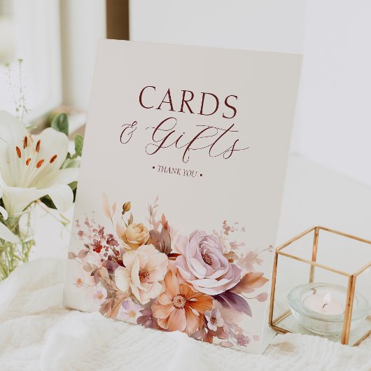 クリームフローラ秋ベビーシャワーカード&ギフト 台座サイン