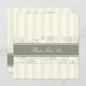 クリームフローラ結婚の誓い更新招待状 招待状 (正面/裏面)