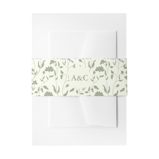 クリームフローラ結婚式招待状ベリーバンド 招待状ベリーバンド (正面例)