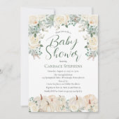 クリームフローラ |カボチャ秋 |秋の赤ちゃんシャワー 招待状 (正面)